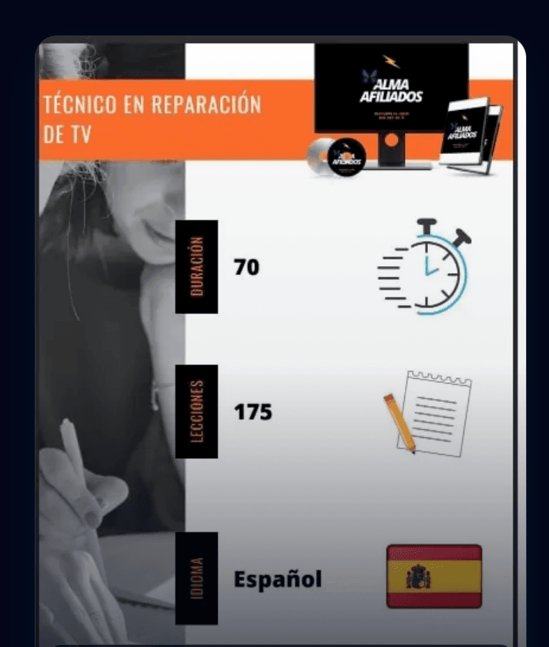 Resumen del curso: 70 horas, 175 lecciones e idioma espanol